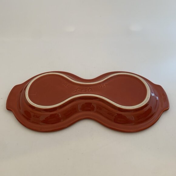 Fiesta Fiestaware Creamer & Lidded Sugar Bowl w/ Tray Cinnabar Homer Laughlin - Picture 7 of 12